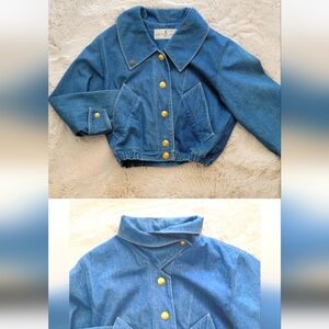 Vintage denim bomber jacket